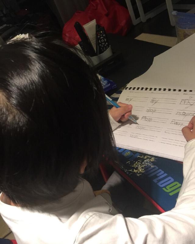 林志颖晒儿子认真学习照网友惊叹kimi睫毛长