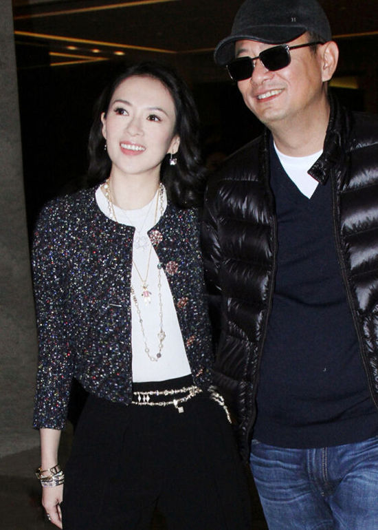 章子怡王家卫笑容满面