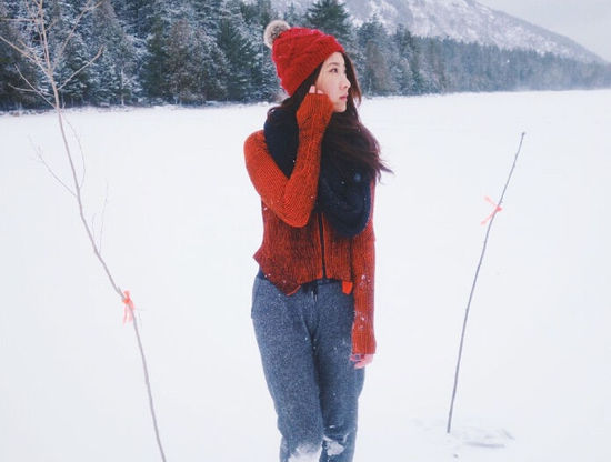 陈赫前妻晒雪地照