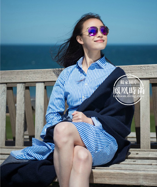 倪妮穿千元ralph lauren衬衫裙好减龄 2套造型重返20岁