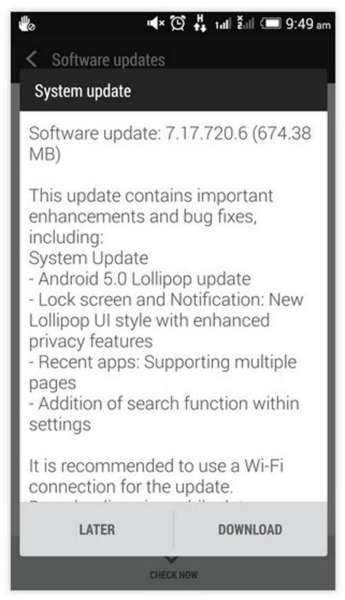 HTC One M7迎来Android 5.0系统更新